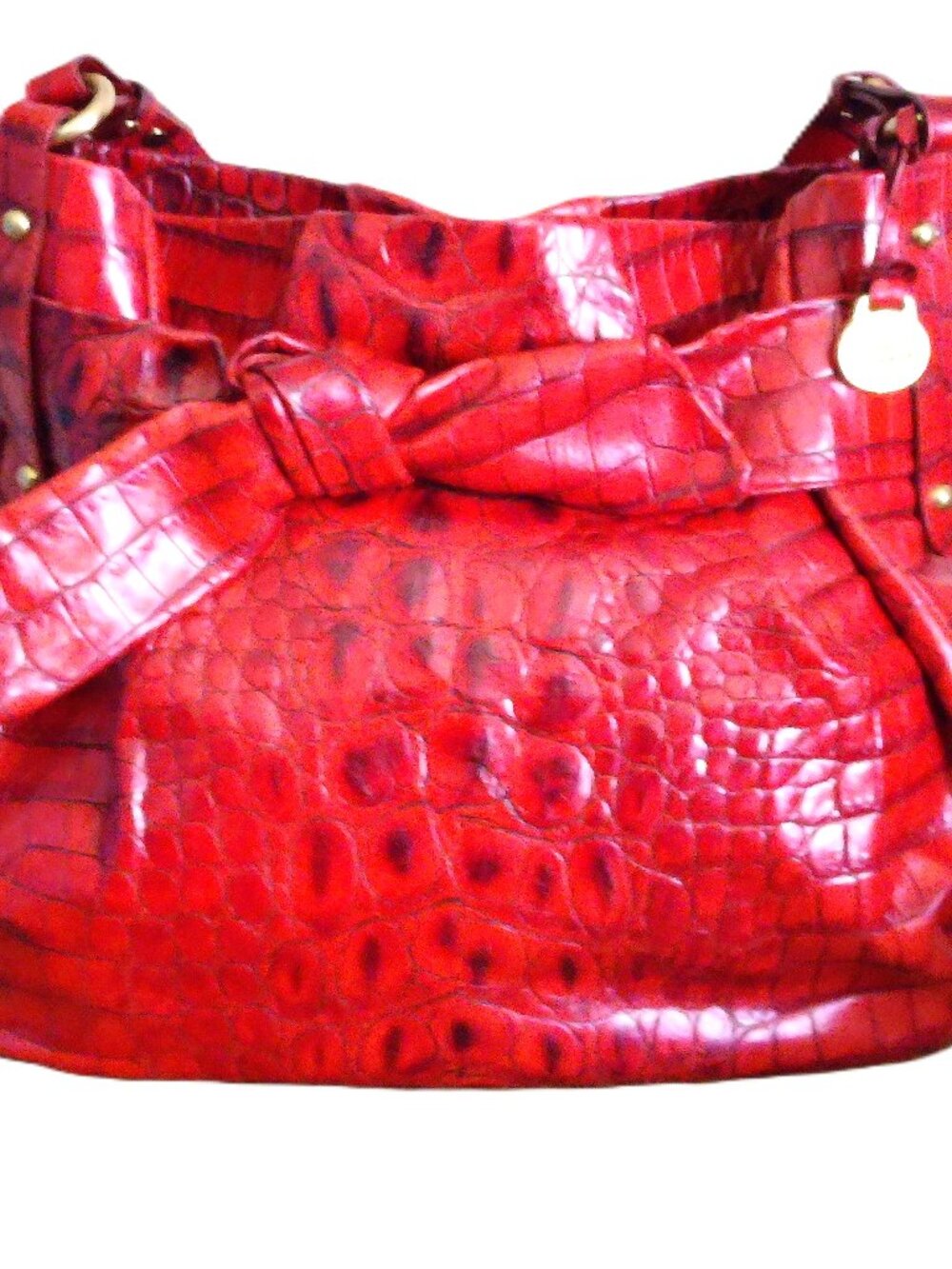 Brahmin Small Shopper Party Red Melbourne Shoulder Bag